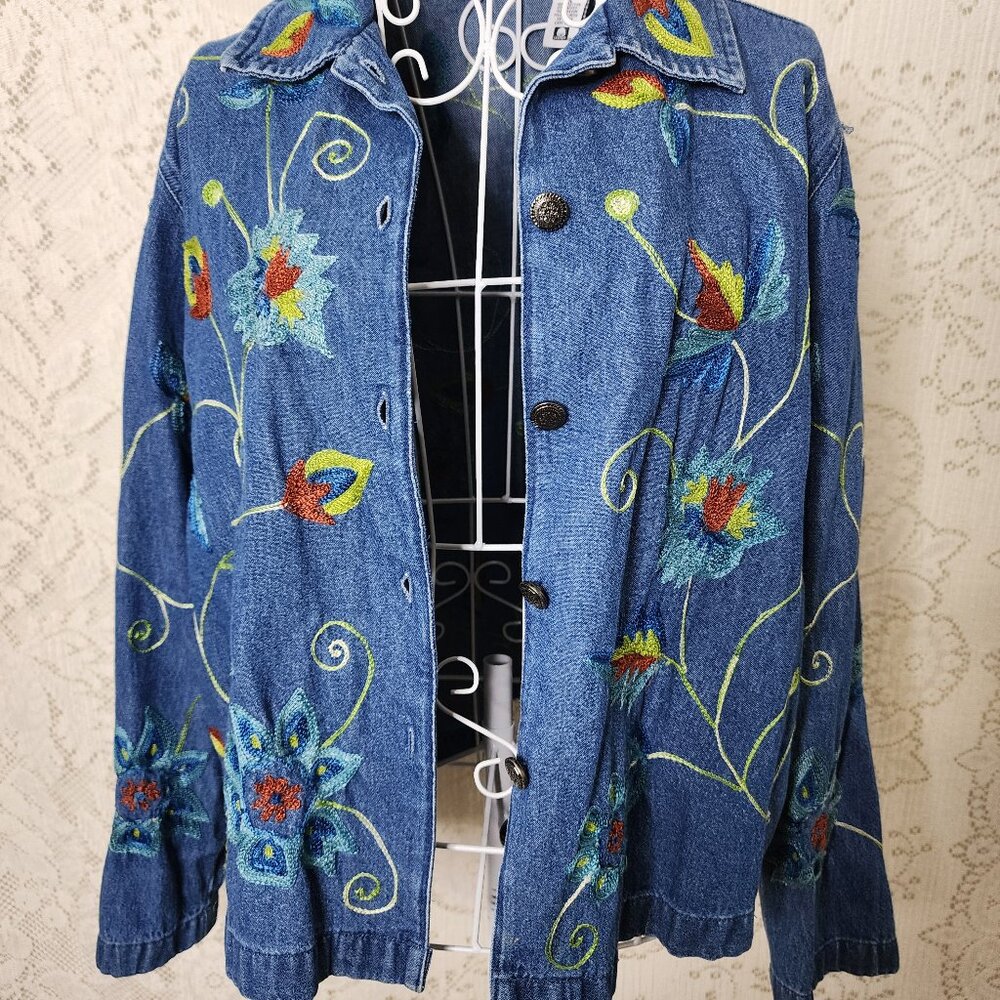 Floral embroidered jacket med/large